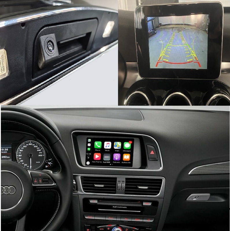 CarPlay, bakkamera i håndtag og bakkameravisning i bilens skærm